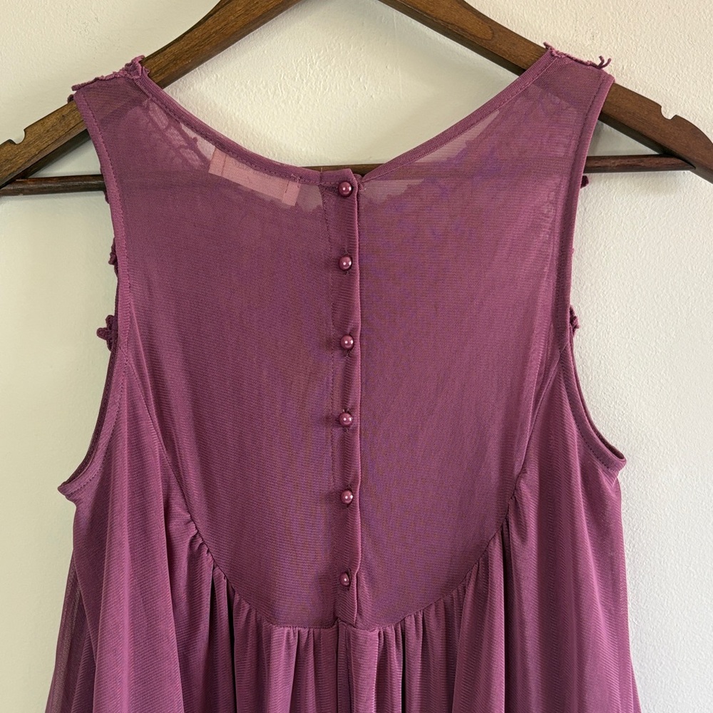 Altar’d State Boho Lace Tank Top Crochet Swing Blouse Mauve Size S - Picture 6 of 7